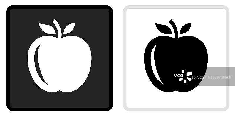 苹果图标上的黑色按钮与白色翻转图片素材