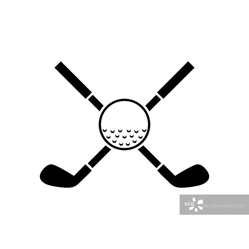 高尔夫图标，标志孤立的白色背景图片素材