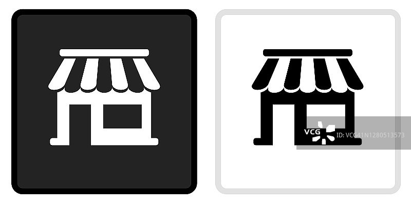 商店图标在黑色按钮与白色滚动图片素材