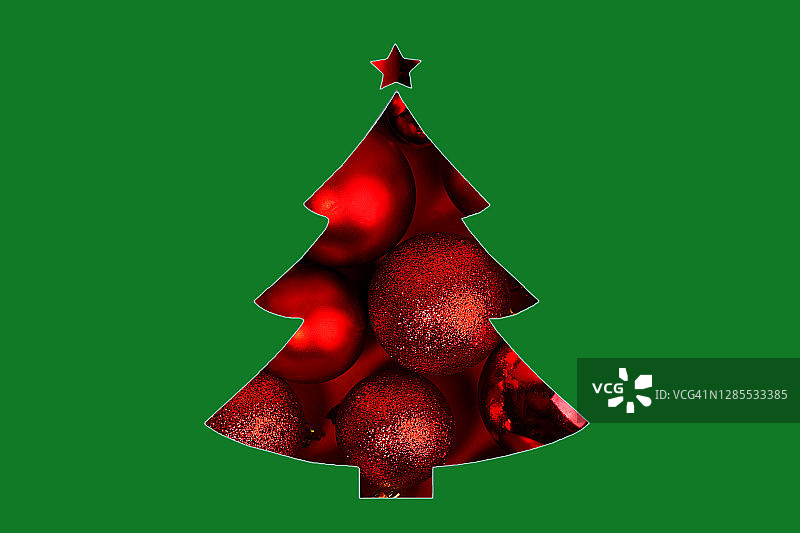现代抽象圣诞树背景制作的圣诞装饰品。图片素材