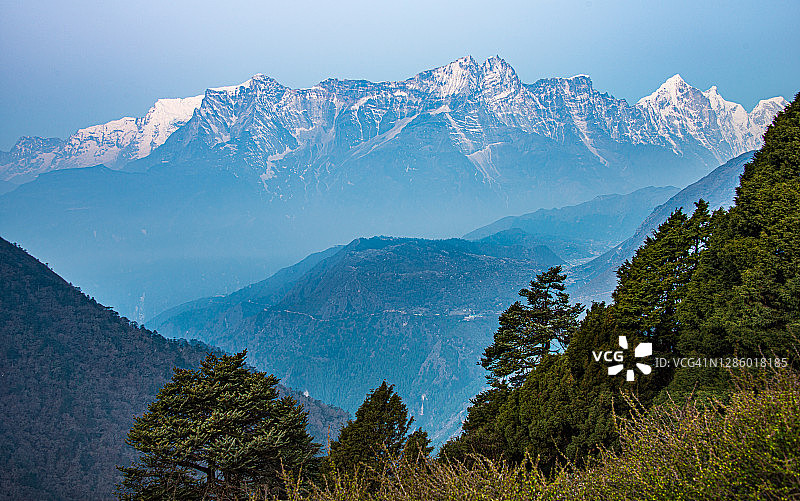 喜马拉雅山脉的景观，腾格勒布，尼泊尔图片素材