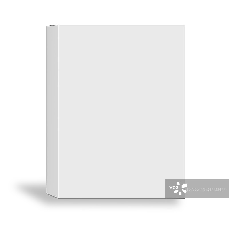 空白盒封面模型上的白色背景。图片素材