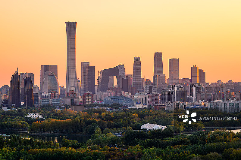 北京,中国的城市。北京的中央商务区图片素材