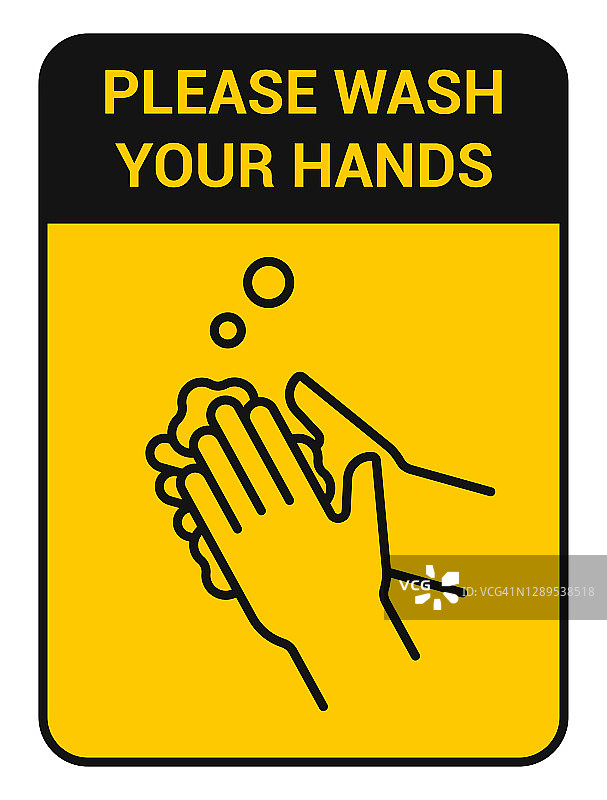 用肥皂图标洗手。建议洗手的社交横幅。针对冠状病毒的预防措施。向量图片素材