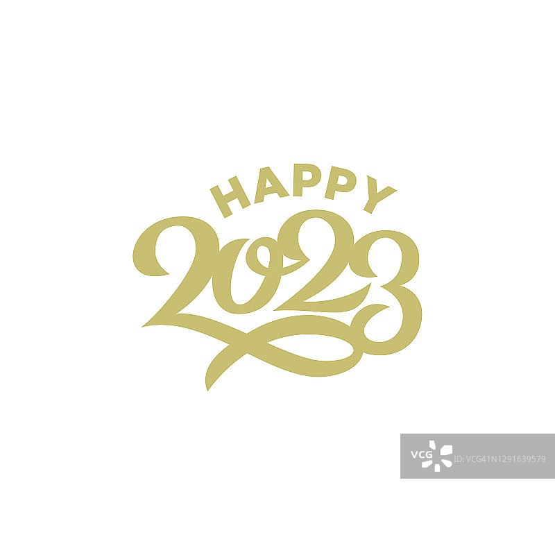 快乐2021信排版黄金平面插图设计孤立的背景图片素材