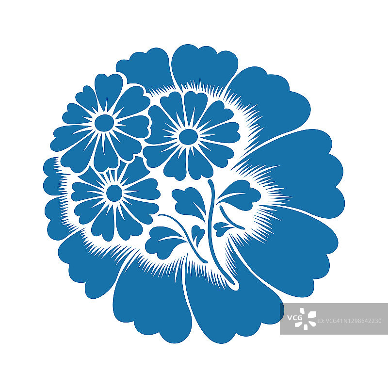 中国风格的圆形花卉图案图片素材