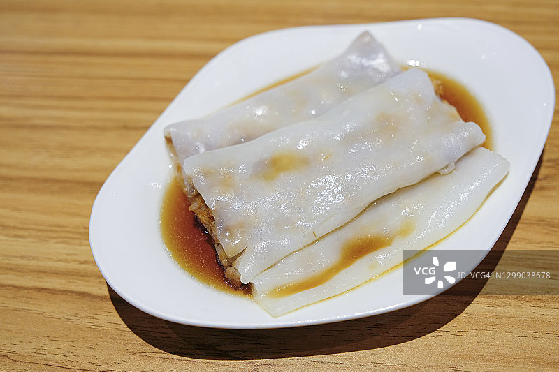 传统香港美食，点心，中餐，河粉，扁米线图片素材