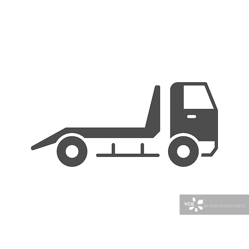 拖车字形图标或紧急车辆标志图片素材