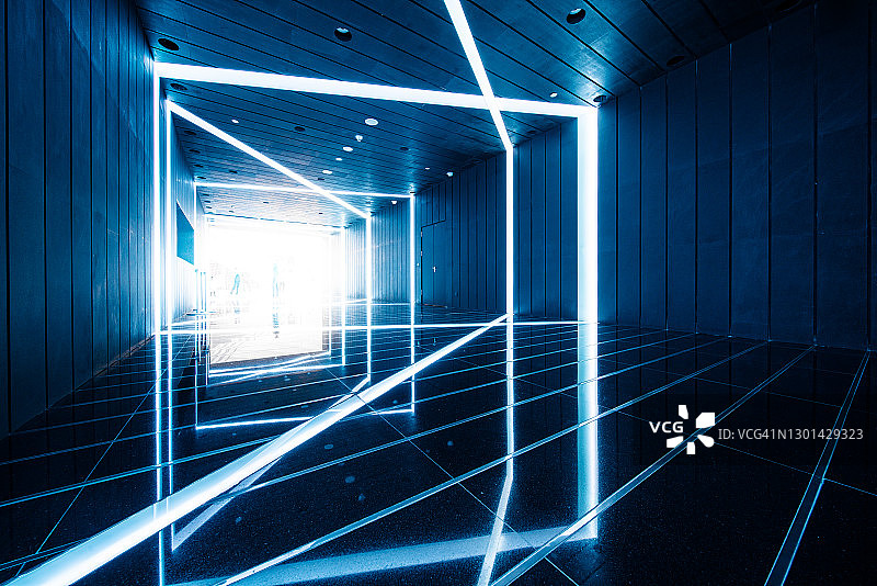3d渲染未来的空房间图片素材