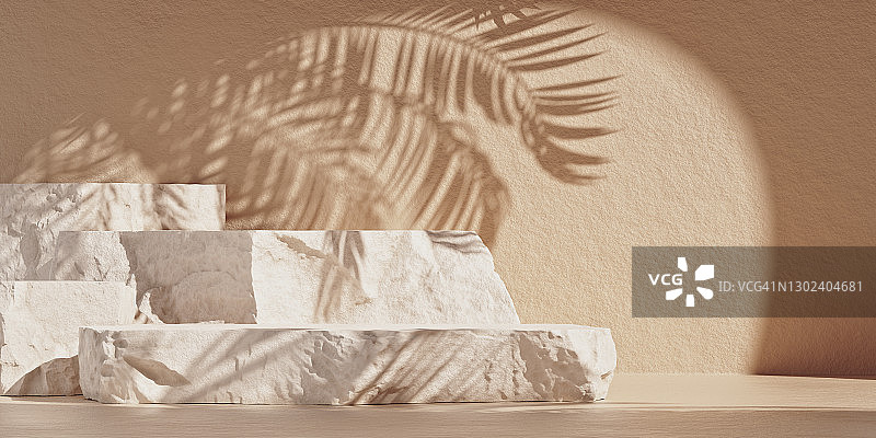 石材产品平台上的棕色背景与阴影图片素材
