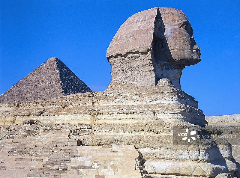 大金字塔和狮身人面像，吉萨，埃及图片素材