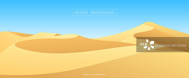 沙漠景观背景矢量设计插图图片素材