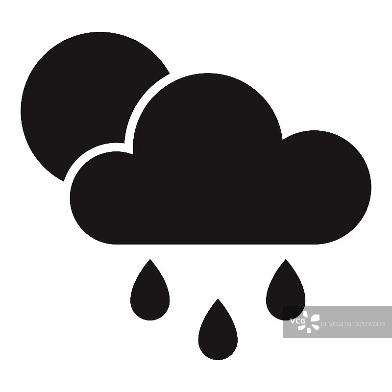 白天下雨天气字形图标图片素材