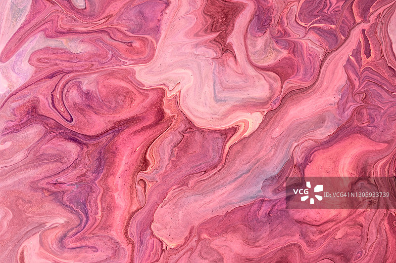 抽象流体艺术背景紫色和粉红色的颜色。液体的大理石。图片素材