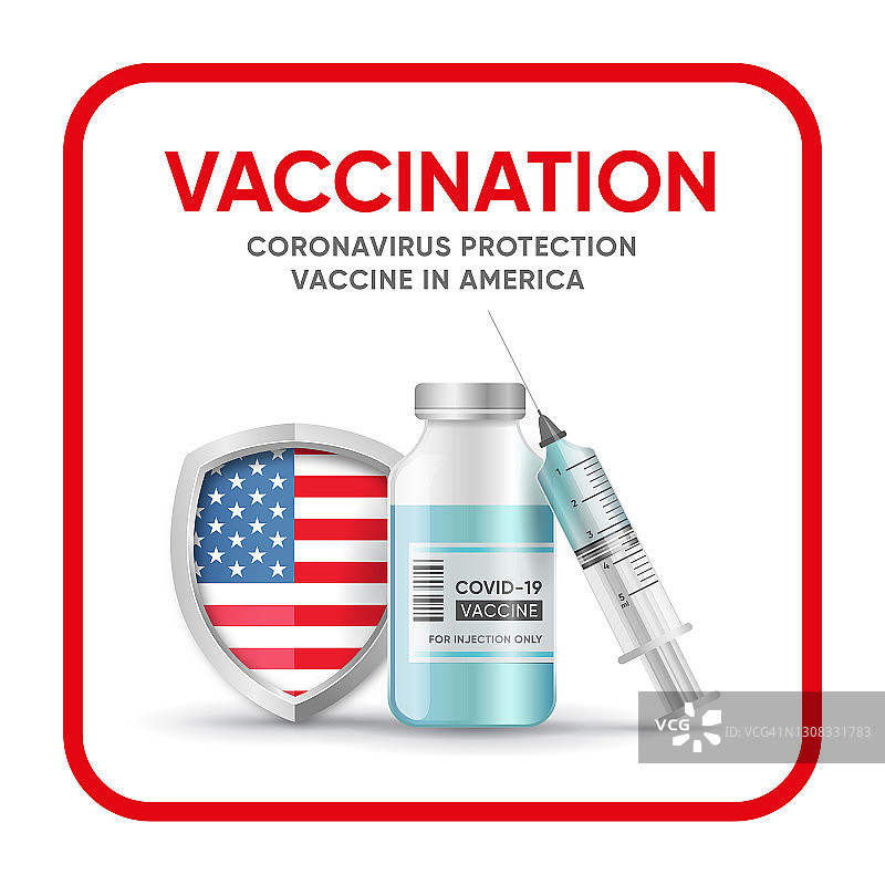 疫苗接种-冠状病毒和流感疫苗套装图片素材