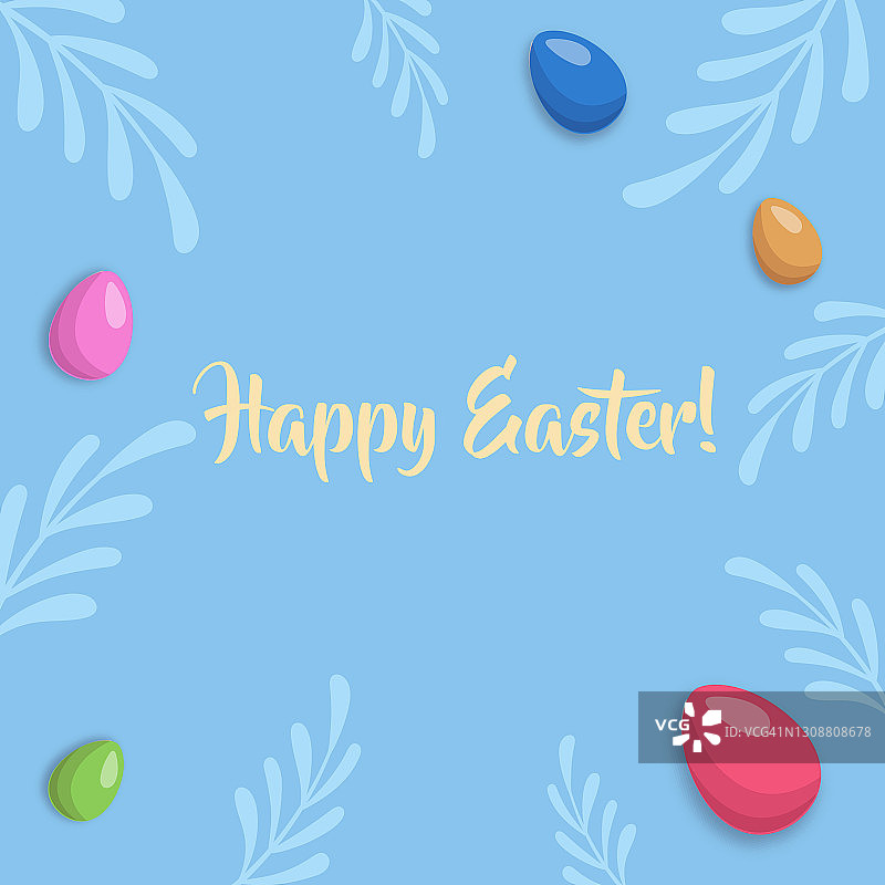 复活节快乐!复活节海报，背景或带有彩蛋的卡片。图片素材