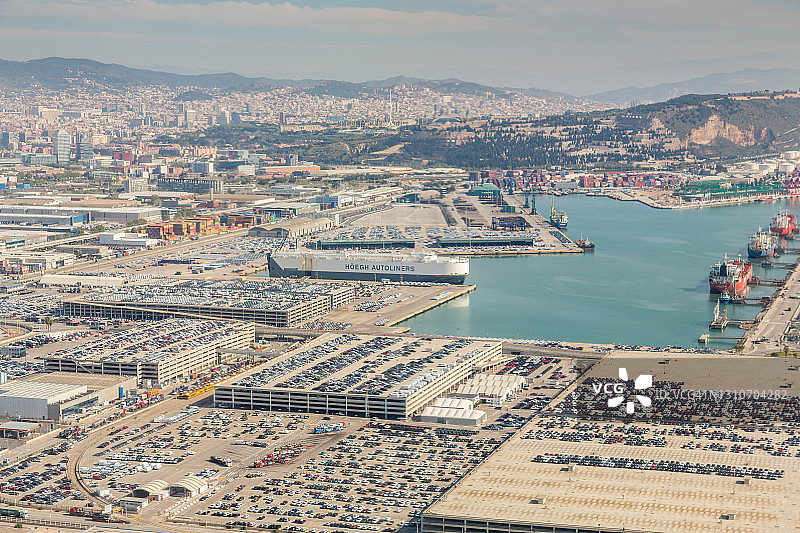 巴塞罗那港后勤区域鸟瞰图图片素材