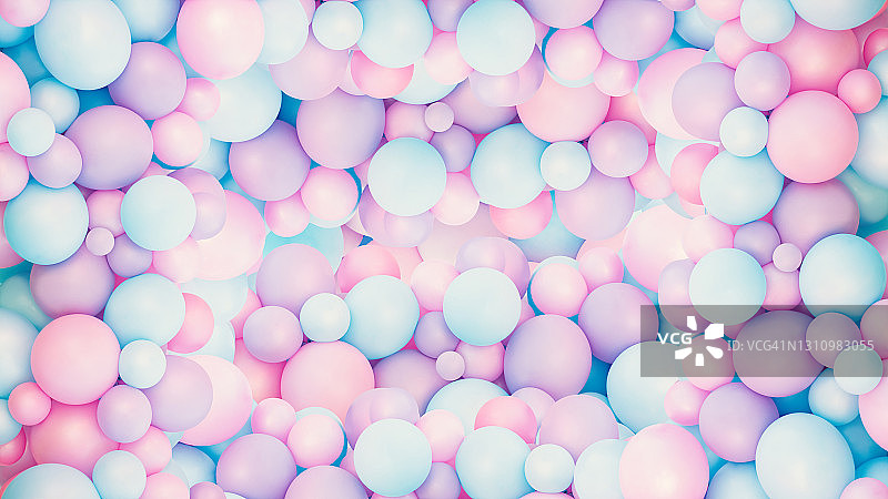 粉色和薄荷气球照片墙生日装饰图片素材