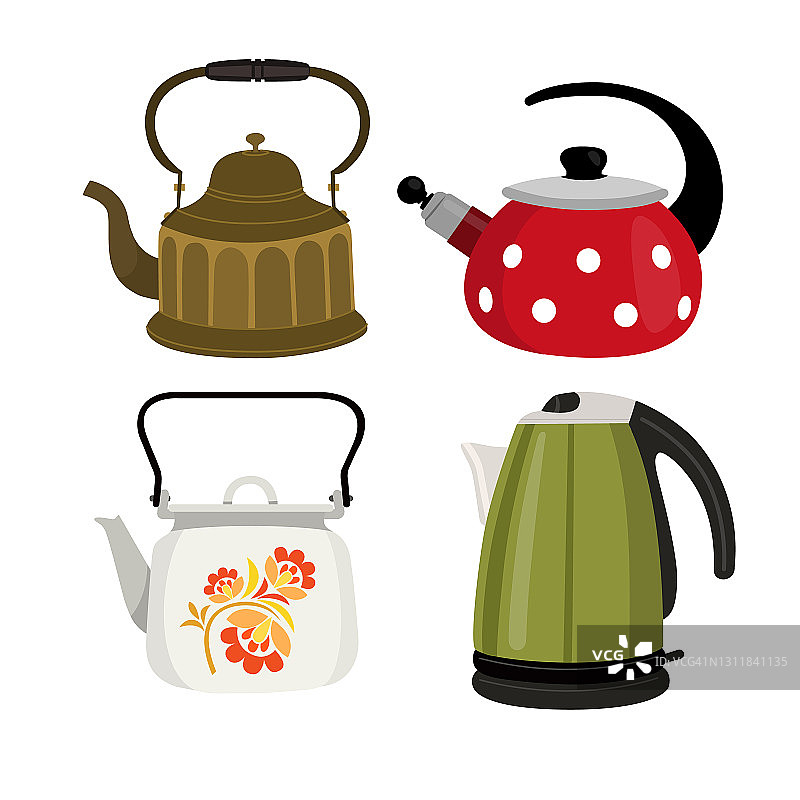 茶壶套，平面设计风格。图片素材