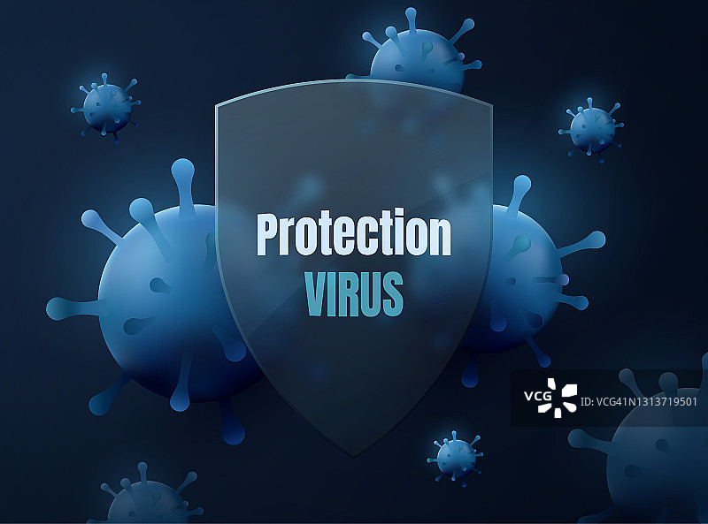 病毒防护的概念。向量的盾牌图片素材