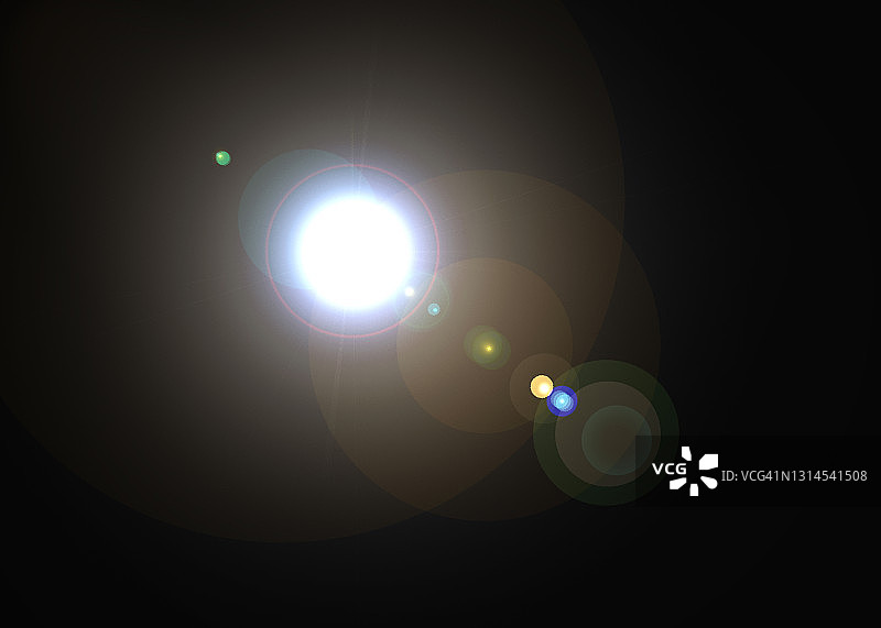 透镜光晕看起来像多色的宇宙光球图片素材