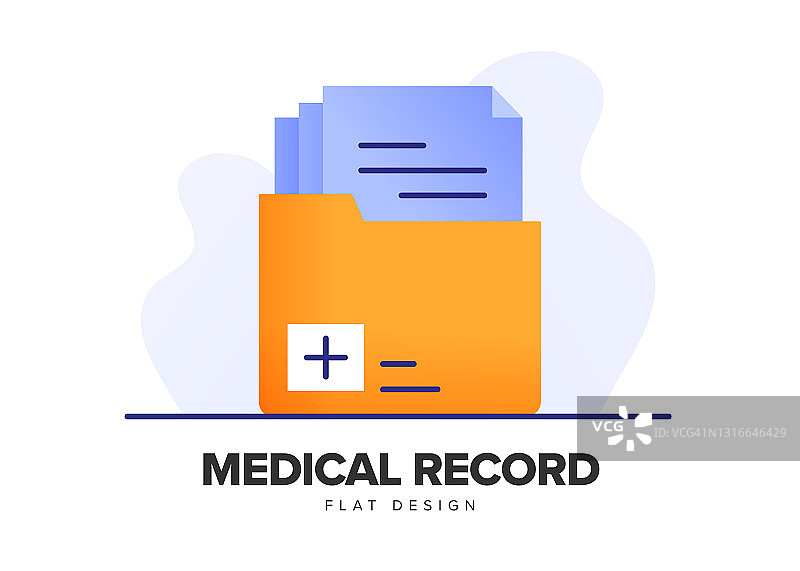医疗记录现代平面图标概念设计图片素材