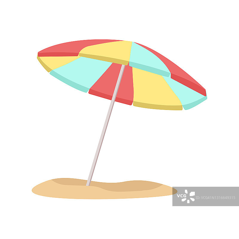 沙滩伞。矢量插图。装饰可爱的元素。夏天。图片素材