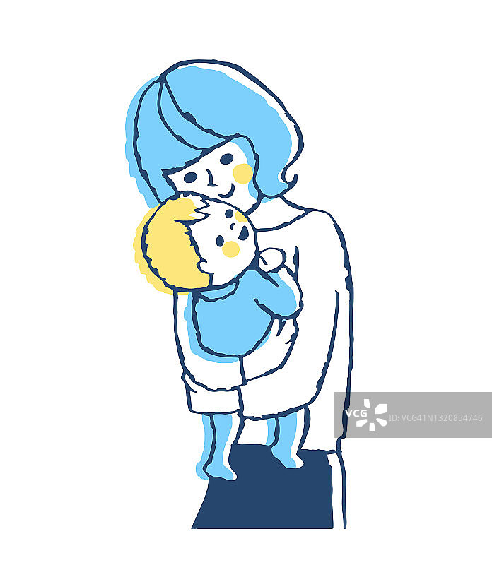 年轻的妈妈抱着一个婴儿图片素材