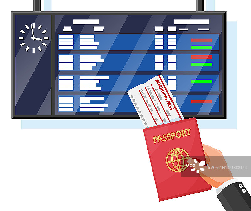 登机，带护照，登机牌。图片素材