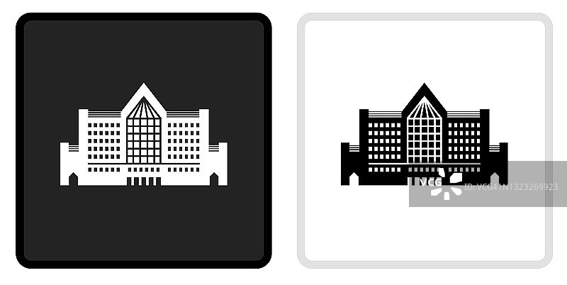 摩天大楼图标上的黑色按钮与白色翻转图片素材