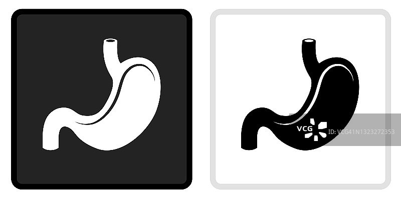 胃图标上的黑色按钮与白色翻转图片素材