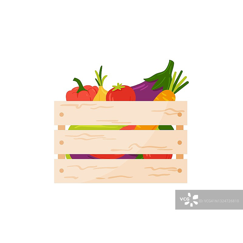当地市场的木箱种植的有机夏季蔬菜图片素材