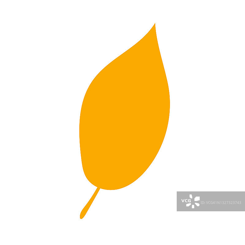 秋植物载体平植物元素。秋天橙叶。简单的秋叶，草本元素，装饰图标。图片素材
