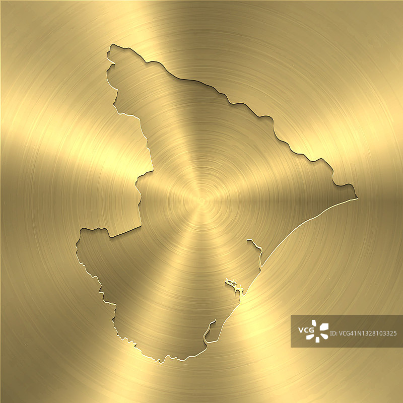 塞尔吉奥地图上的金色背景-圆形拉丝金属纹理图片素材