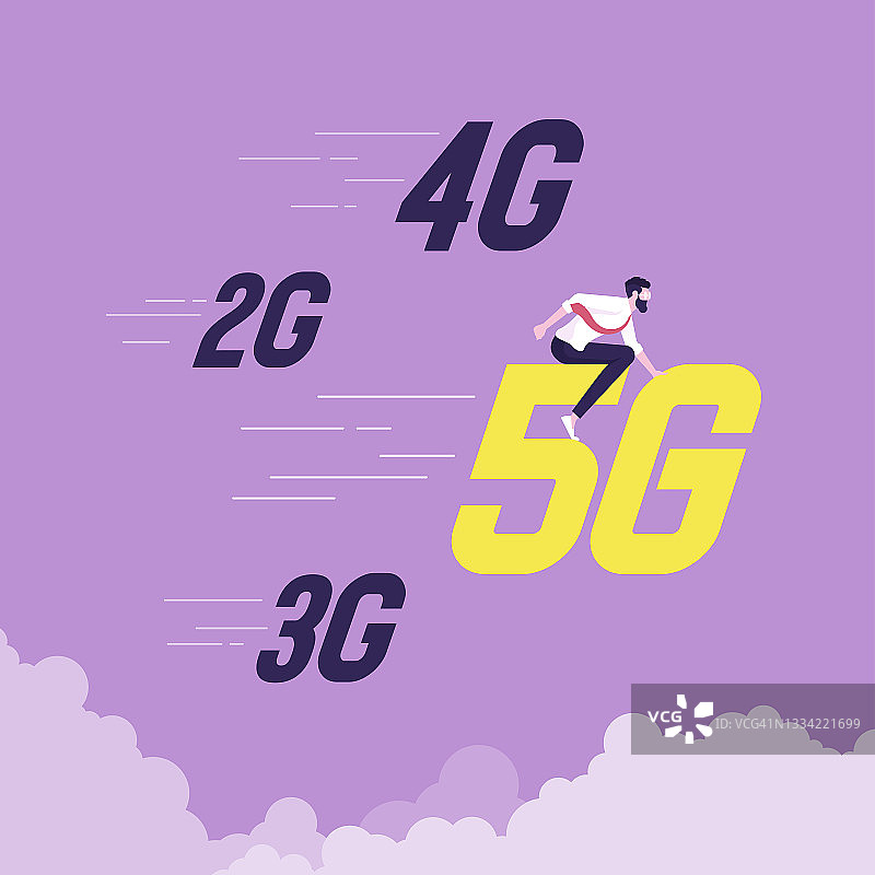5G网络无线技术矢量概念图片素材