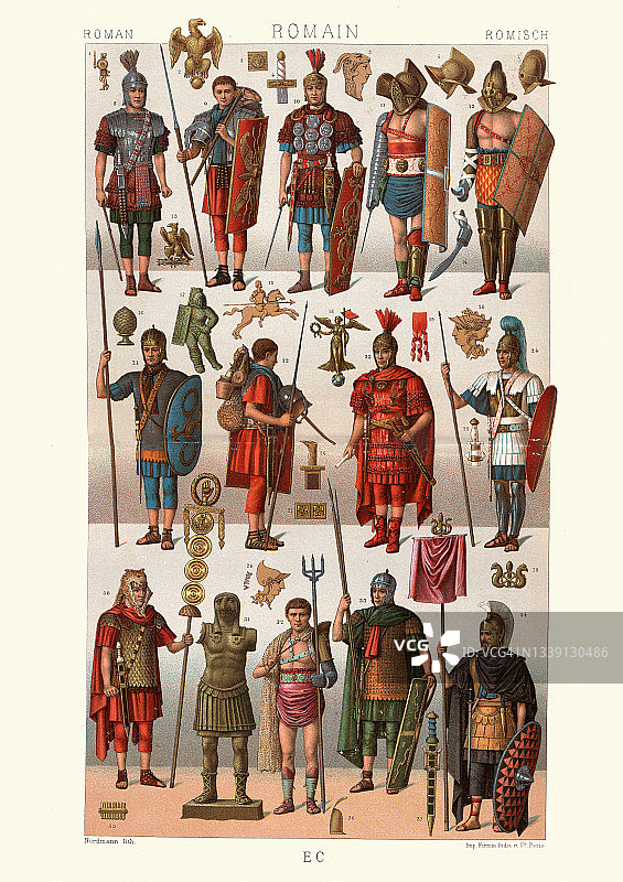 古罗马的军服，时装，罗马士兵，角斗士，共和国和帝国时代图片素材