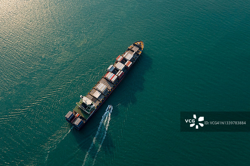 物流运输及集装箱货轮业务服务进出口国际俯视图图片素材