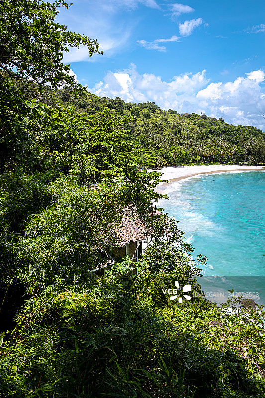 泰国普吉岛海滩天堂海滩的高角度视图图片素材