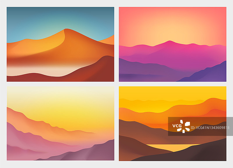 景观与山脉。抽象背景与现代梯度颜色。图片素材