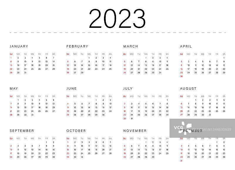 2023年日历模板图片素材