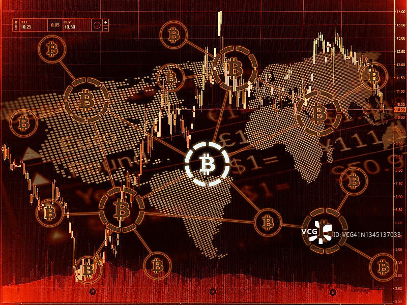 比特币加密货币区块链货币金融投资图表数据图片素材