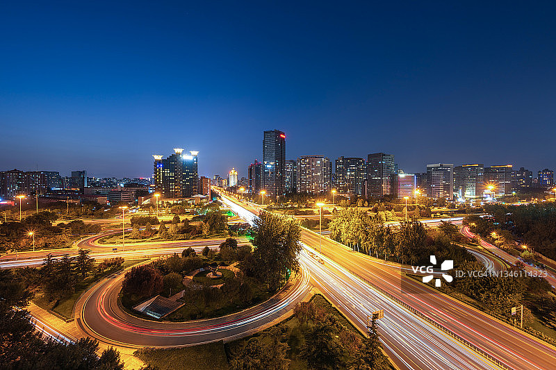 北京城市立交桥夜景图片素材