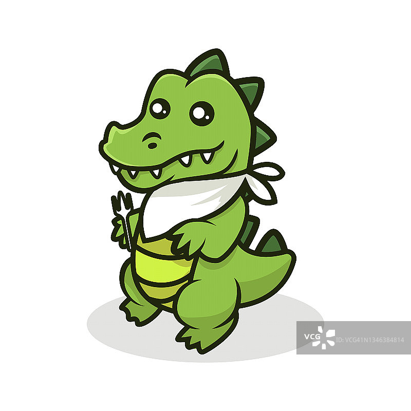 可爱的鳄鱼吉祥物矢量插图图片素材