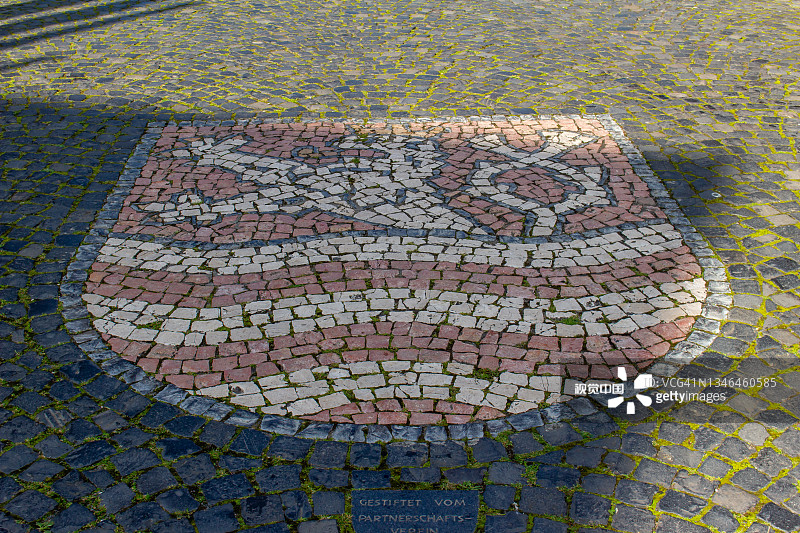 卡罗维Vary广场的鹅卵石设计图片素材