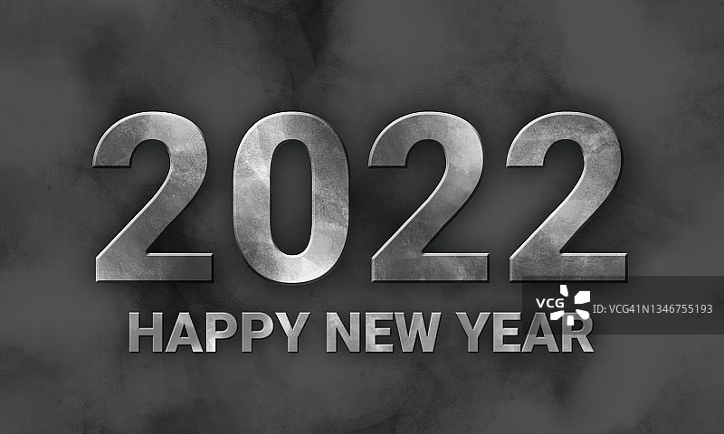 新年快乐2022 3d文本，黑色主题图片素材