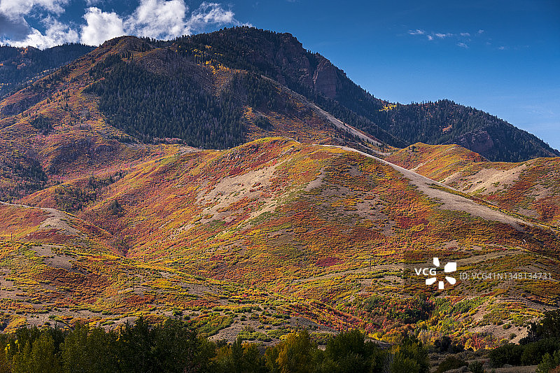 犹他州盐湖城附近的秋色图片素材