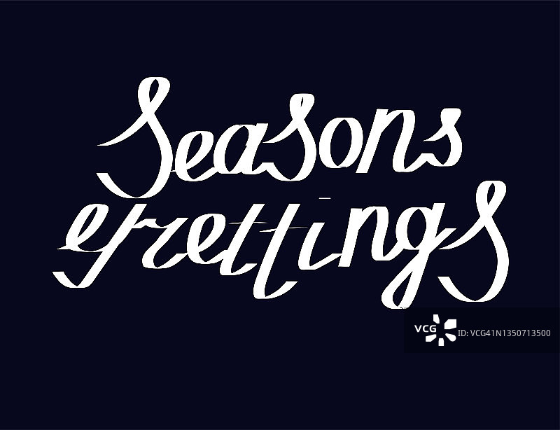 矢量排版插图和手在黑色的背景与季节问候，可以作为新年或圣诞贺卡模板与最好的祝愿图片素材