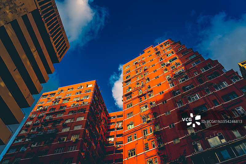 中国香港拥挤的住宅楼图片素材