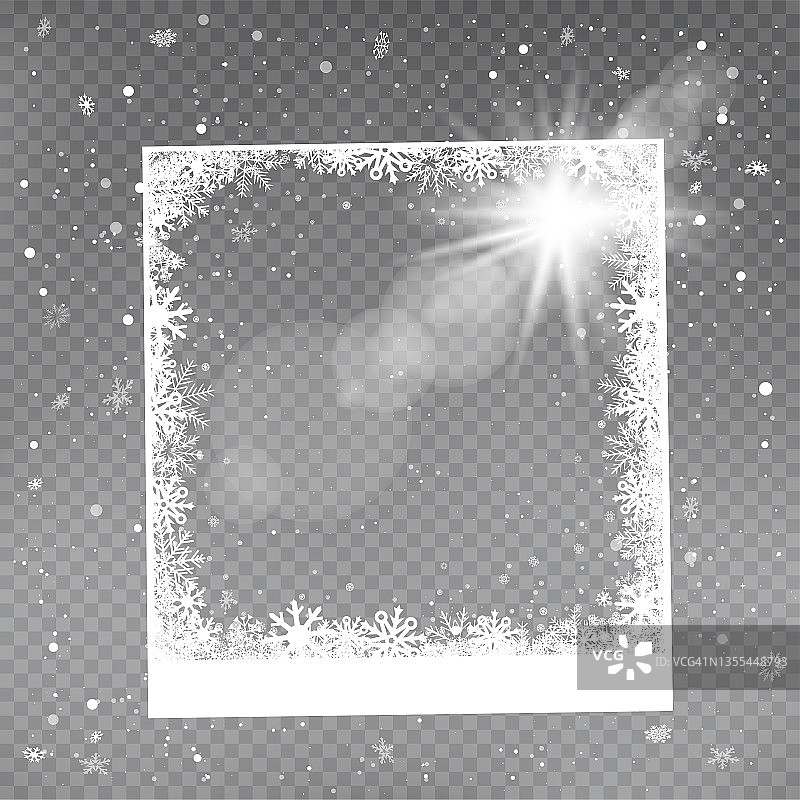 圣诞广场照片雪框模板图片素材
