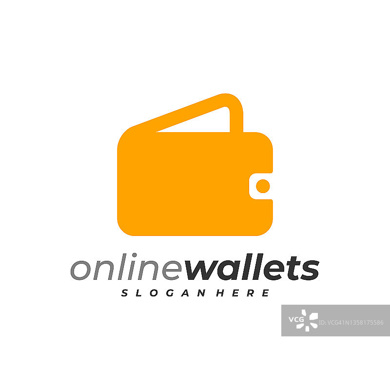 钱包logo矢量模板，创意钱包logo设计概念图片素材